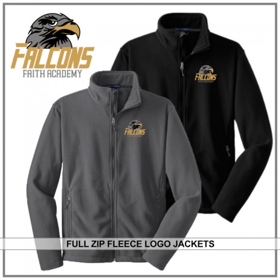 Falcons Fleece Embroidered Logo Full Zip Jacket