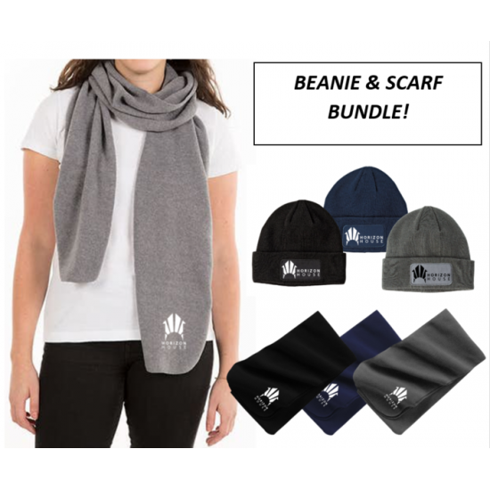 HH Logo Beanie with Fleece Scarf